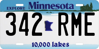 MN license plate 342RME