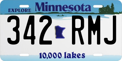 MN license plate 342RMJ