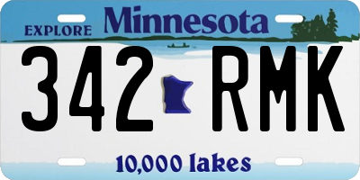 MN license plate 342RMK
