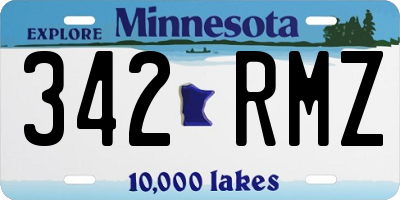 MN license plate 342RMZ