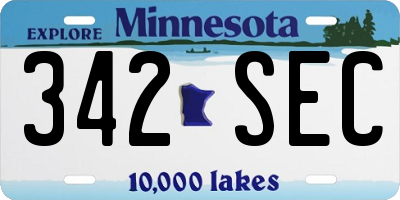 MN license plate 342SEC