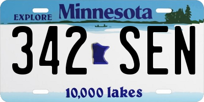 MN license plate 342SEN