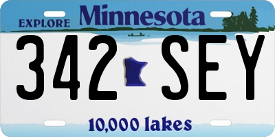 MN license plate 342SEY