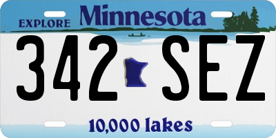 MN license plate 342SEZ