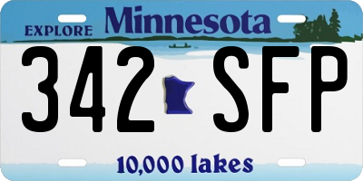 MN license plate 342SFP