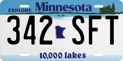 MN license plate 342SFT