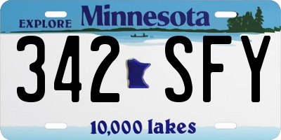 MN license plate 342SFY