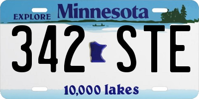 MN license plate 342STE