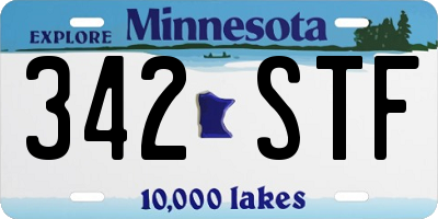 MN license plate 342STF