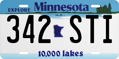 MN license plate 342STI