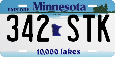 MN license plate 342STK