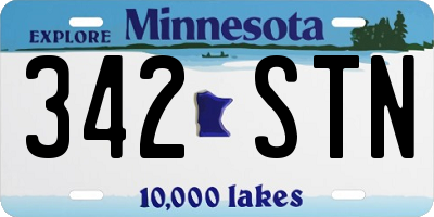 MN license plate 342STN
