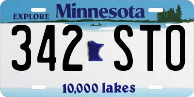 MN license plate 342STO
