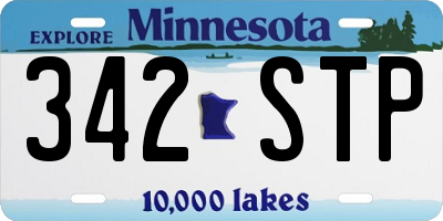 MN license plate 342STP