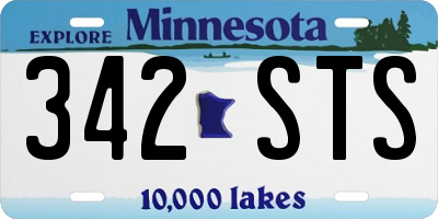 MN license plate 342STS