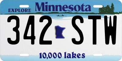 MN license plate 342STW