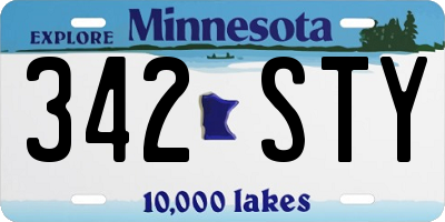 MN license plate 342STY