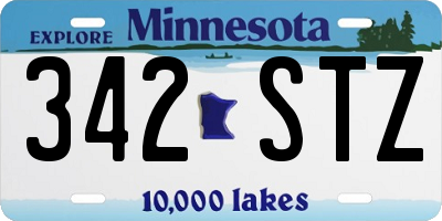 MN license plate 342STZ