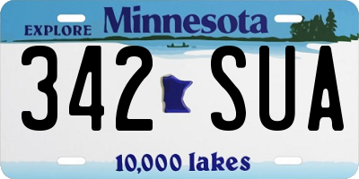 MN license plate 342SUA