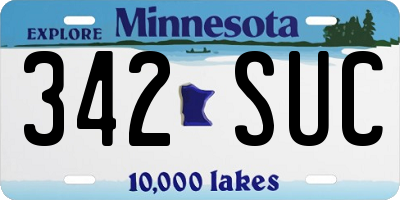 MN license plate 342SUC