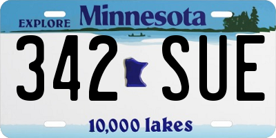 MN license plate 342SUE