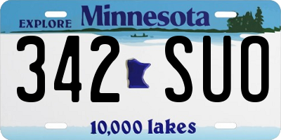 MN license plate 342SUO