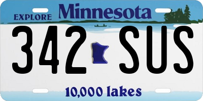 MN license plate 342SUS