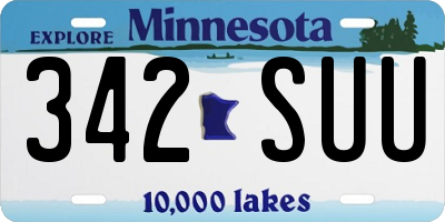 MN license plate 342SUU