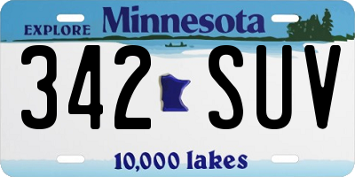 MN license plate 342SUV