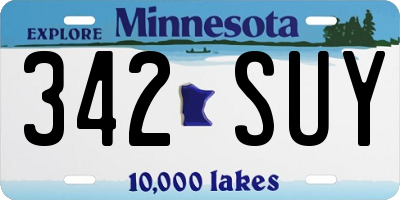 MN license plate 342SUY