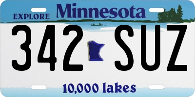 MN license plate 342SUZ
