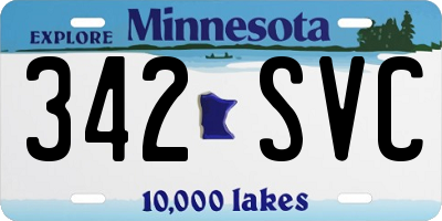 MN license plate 342SVC