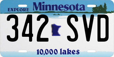 MN license plate 342SVD