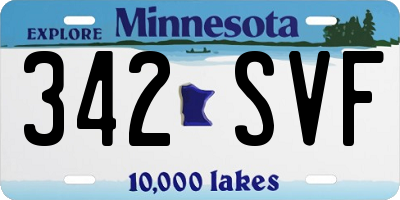 MN license plate 342SVF