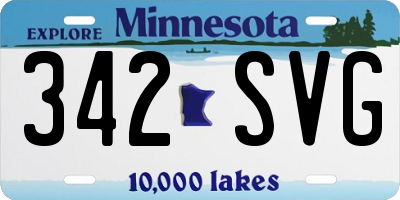 MN license plate 342SVG
