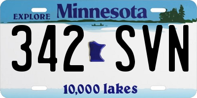 MN license plate 342SVN