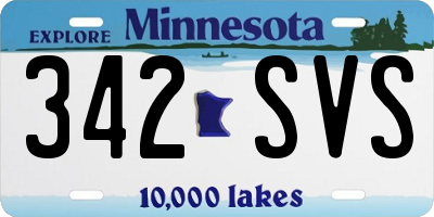 MN license plate 342SVS