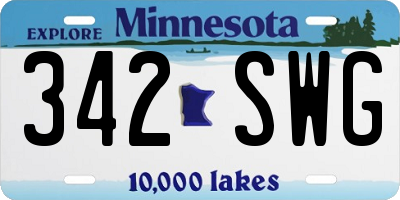 MN license plate 342SWG