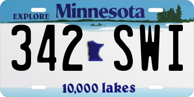 MN license plate 342SWI