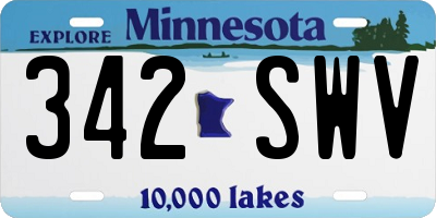 MN license plate 342SWV