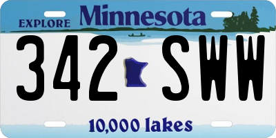 MN license plate 342SWW
