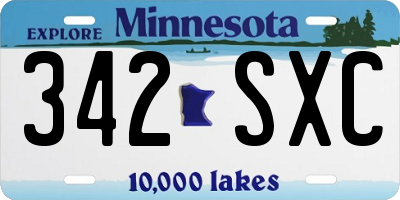 MN license plate 342SXC