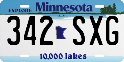 MN license plate 342SXG