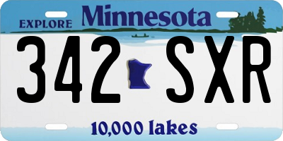 MN license plate 342SXR
