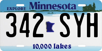 MN license plate 342SYH