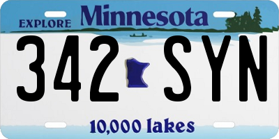 MN license plate 342SYN