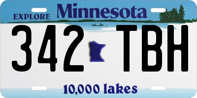 MN license plate 342TBH