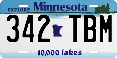 MN license plate 342TBM