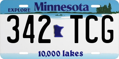 MN license plate 342TCG