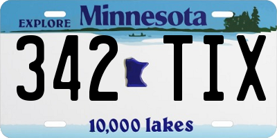 MN license plate 342TIX